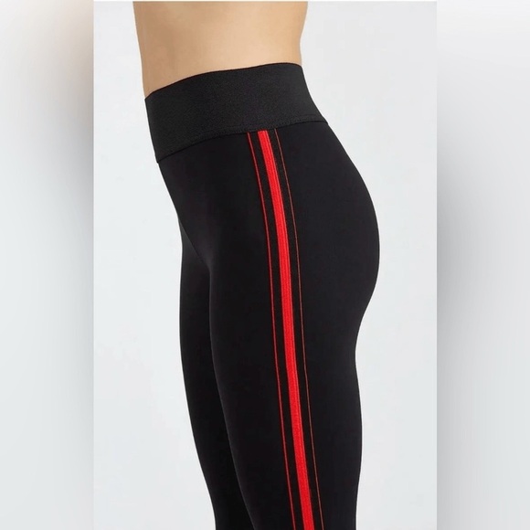 KORAL Tone High Rise Legging Black Scarlett Pants Hi Red Stripe Side. Size M - Picture 4 of 7